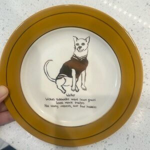 Anthropologie Dog Dessert Plate Petunia & Walter